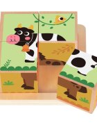2Kids Toys Wooden Blocks Farm 2 кубчета от дърво 18m+ 4 бр.