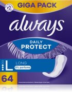 Always Daily Protect Long дамски превръзки без парфюм 64 бр.