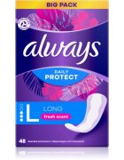 Always Daily Protect Long Fresh Scent дамски превръзки парфюмиран 48 бр.