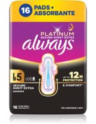 Always Platinum Night Extra Size 5 санитарни кърпи за нощ 16 бр.