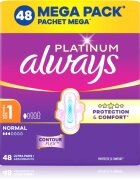 Always Platinum Normal Size 1 санитарни кърпи с крилца 48 бр.