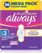 Always Platinum Super Extra Size 3 санитарни кърпи с крилца 36 бр.