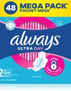 Always Ultra Super Size 2 санитарни кърпи с крилца 48 бр.
