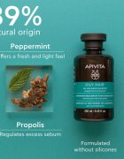 Apivita Oily Hair Oil Balance Shampoo дълбоко почистващ шампоан за мазен скалп за подсилване и блясък на косата 250 мл.