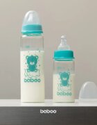 Baboo Anti-colic Glass Feeding Bottle Narrow Neck стъклено бебешко шише 3m+ 1 бр.