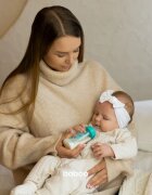Baboo Anti-colic Glass Feeding Bottle Narrow Neck стъклено бебешко шише 3m+ 1 бр.