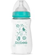 Baboo Anti-colic Glass Feeding Bottle Wide Neck стъклено бебешко шише 3m+ 1 бр.