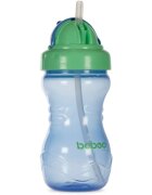 Baboo Cup with Silicone Straw шише със сламка Blue 9m+ 360 мл.