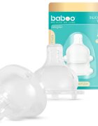 Baboo Premium Silicone Teat Medium Flow биберон за шише 3m+ 2 бр.