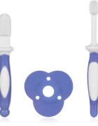 Baboo Toothbrush Set Комплект за дентална грижа за бебета Blue Haze 6m+ 3 бр.