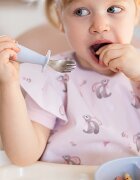 BabyOno Be Active Stainless Steel Spoon and Fork прибор за деца Beige 12m+ 2 бр.