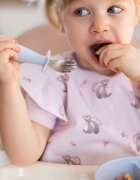 BabyOno Be Active Stainless Steel Spoon and Fork прибор за деца Blue 12m+ 2 бр.