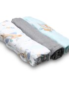 BabyOno Natural Bamboo Diapers Blue-Grey пелени от плат 70x70 cm 3 бр.