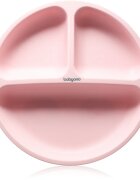 BabyOno Siilicone Plate 6m+ разделена чиния с вендуза Pink 1 бр.