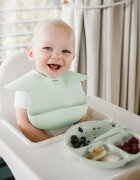 BabyOno Siilicone Plate 6m+ разделена чиния с вендуза Sage 1 бр.