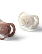 BabyOno Take Care Symmetrical Silicone Soothers биберон Day & Night 18m+ 2 бр.