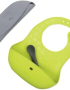 BBLÜV Pöket лигавник с лъжичка Grey/Lime 2 бр.