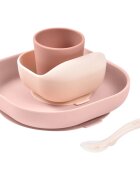 Beaba 4-Piece Silicone Dinner Set комплект за хранене Cotton Candy 4m+