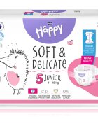 BELLA Baby Happy Soft&Delicate еднократни пелени с каналчета Junior 11-18 kg 38 бр.