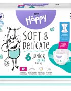 BELLA Baby Happy Soft&Delicate еднократни пелени с каналчета Junior Extra 15+ kg 34 бр.