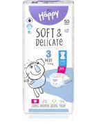 BELLA Baby Happy Soft&Delicate еднократни пелени с каналчета Midi 5-9 kg 50 бр.