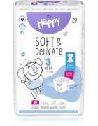 BELLA Baby Happy Soft&Delicate еднократни пелени с каналчета Midi 5-9 kg 70 бр.