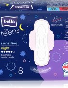 BELLA For Teens Sensitive Night санитарни кърпи за нощ 8 бр.