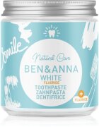 BEN&ANNA Natural Toothpaste White Fluoride паста за зъби в стъклен дозатор с флуорид 100 мл.