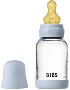 BIBS Baby Glass Bottle Round Latex шише против колики Baby Blue 1 бр.