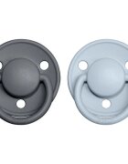 BIBS De Lux One Size биберон Iron / BabyBlue 2 бр.