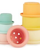 Bieco Silicone Stacking Cups Tropical Vibes чашки за редене 12 m+ 7 бр.