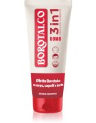 Borotalco MEN 3 in 1 душ-гел за мъже за лице тяло и коса аромати Amber 200 мл.