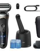 Braun Series 7 72-C7200cc електрическа самобръсначка с почистваща и зарядна станция Gold 1 бр.