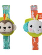 Bright Starts Wrist Pals Toy дрънкалка за ръка с гризалка Monkey & Elephant 0 m+ 2 бр.