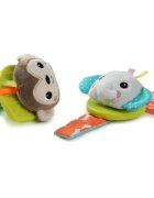 Bright Starts Wrist Pals Toy дрънкалка за ръка с гризалка Monkey & Elephant 0 m+ 2 бр.