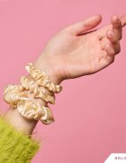 BrushArt Gift for You Slim & Midi satin scrunchie set ластици за коса Blonde latte 3 бр.