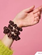 BrushArt Gift for You Slim & Midi satin scrunchie set ластици за коса Chocolate brown 3 бр.