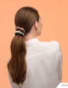 BrushArt Gift for You Slim satin scrunchie set ластици за коса Black & Cream