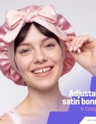 BrushArt Hair Adjustable Satin Bonnet тюрбан За коса Candy Pink 1 бр.