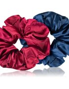 BrushArt Hair Large satin scrunchie set ластици за коса Red & Blue