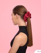 BrushArt Hair Large satin scrunchie set ластици за коса Red & Blue