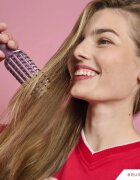 BrushArt Hair Vent blowdry hairbrush with boar bristles Четка за коса с влакна от найлон и глиган Mini 1 бр.