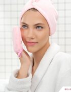 BrushArt Home Salon Make-up remover gloves ръкавици за почистване на грим PINK CREAM 2 бр.