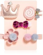 BrushArt KIDS Little princess hair clip set фиби за коса Pink