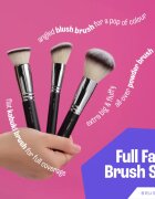 BrushArt Professional Full Face brush set with makeup pouch Комплект четки с чантичка Black