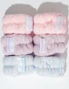 Brushworks Pastel Microfibre Wrist Wash Bands гривни против стичаща се вода при миене на лицето 6 бр.