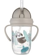 Canpol Babies Exotic Animals Cup With Straw чаша със сламка Gray 1 бр.