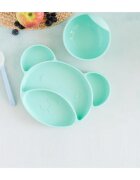 Canpol Babies Suction plate Bear разделена чиния с вендуза Turquoise 500 мл.
