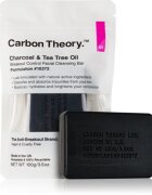Carbon Theory Charcoal & Tea Tree Oil почистващ твърд сапун за успокояване на кожата 100 гр.