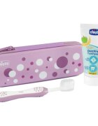 Chicco Always Smiling Set 6m+ Комплект за дентална грижа с калъфка Lilac
